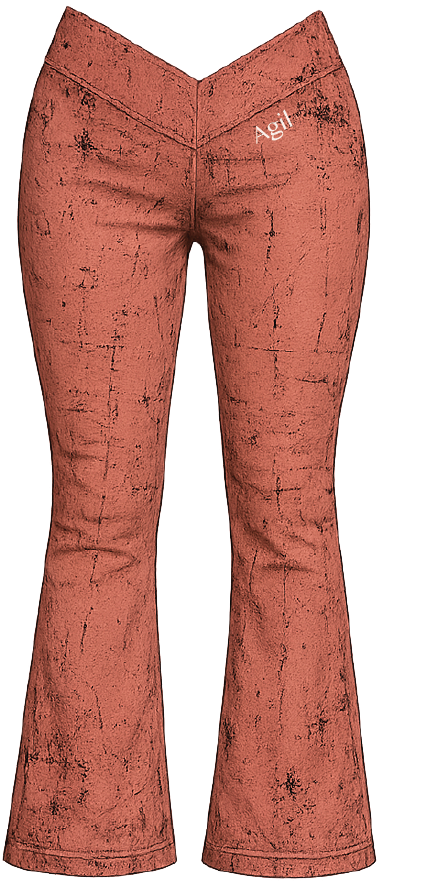 Crossover Flared Leggings - Red